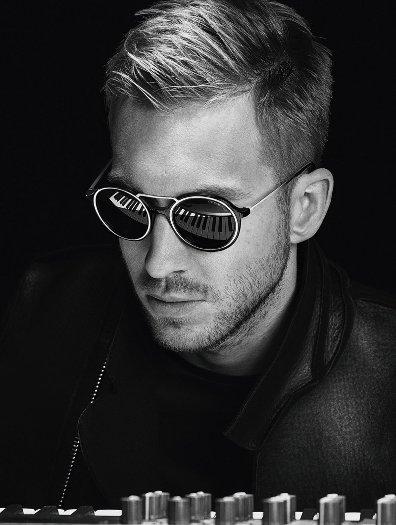 Calvin Harris rocks modern shades for Emporio Armani fall-winter 2015 menswear campaign.