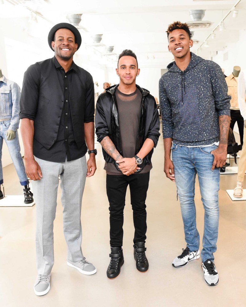 Andre Iguodala, Lewis Hamilton and Nick Young