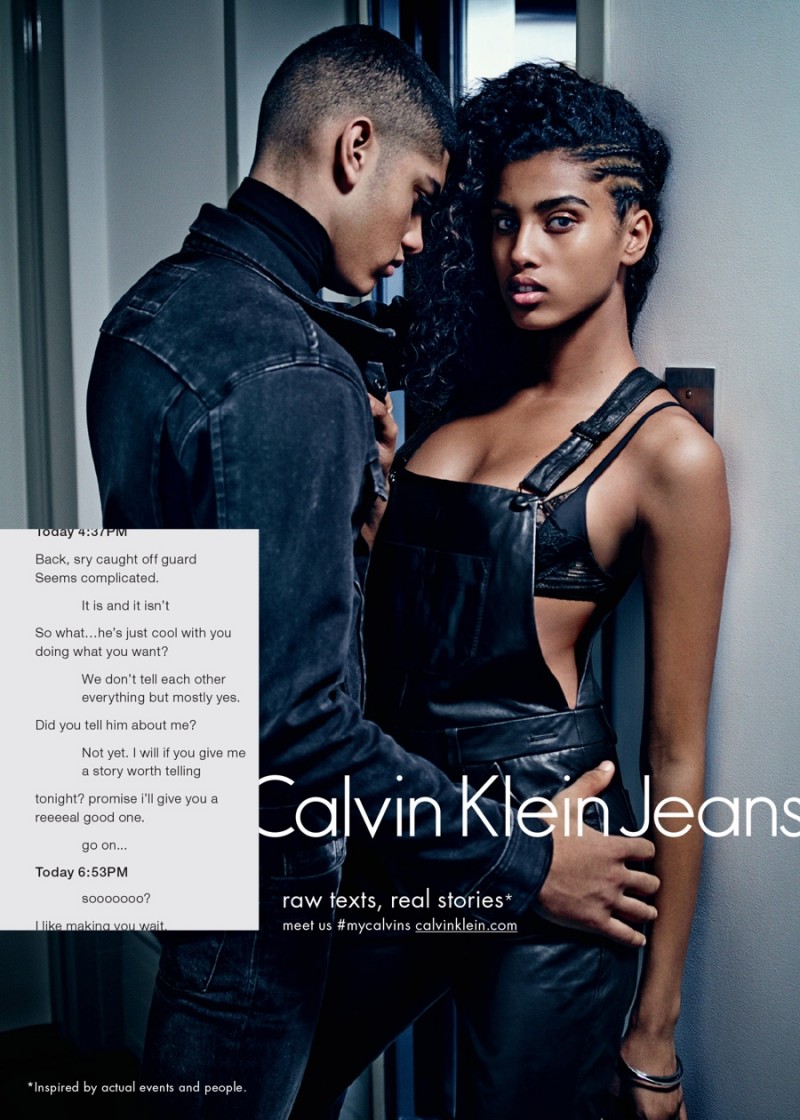 Models Torin Verdone and Imaan Hammam for Calvin Klein Jeans Fall/Winter 2015 Campaign