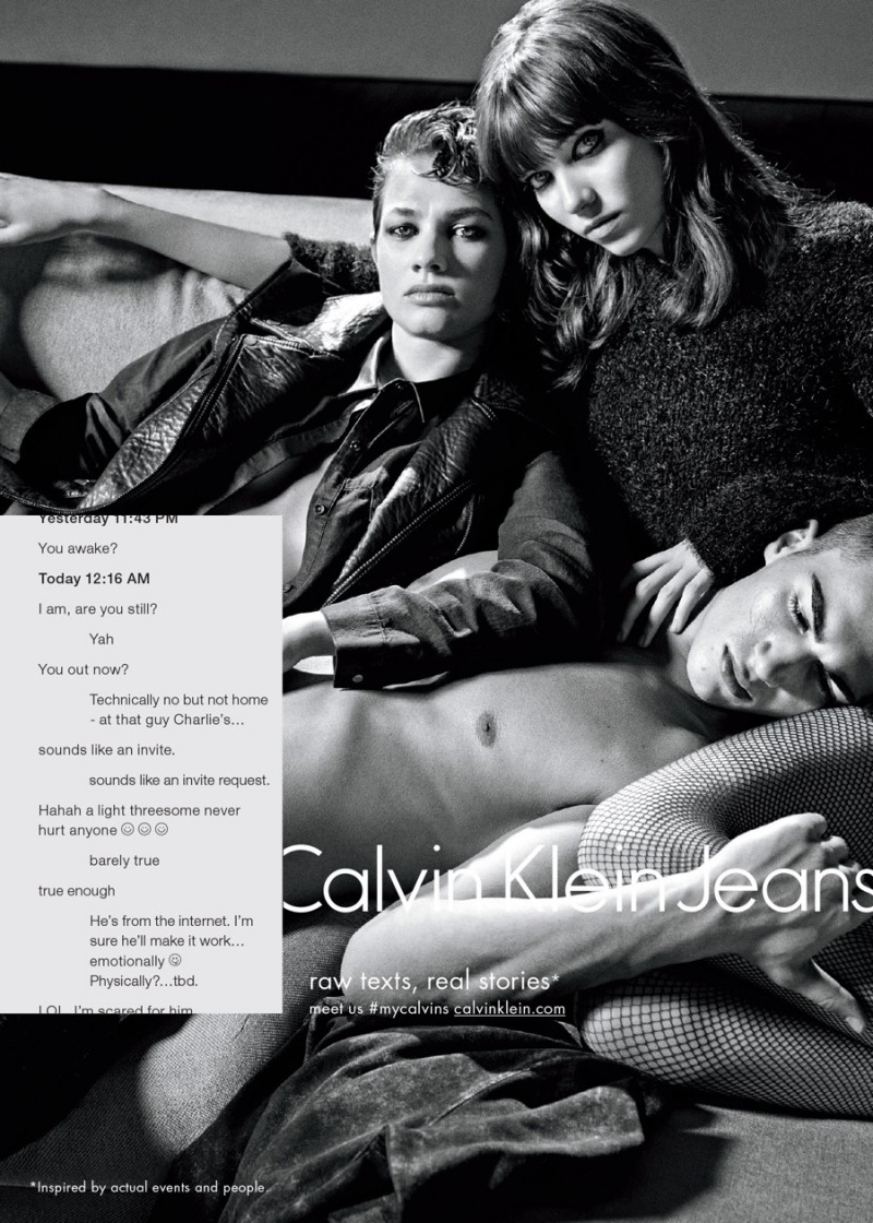 Models Harmony Boucher, Grace Hartzel and Alessio Pozzi for Calvin Klein Jeans Fall/Winter 2015 Campaign