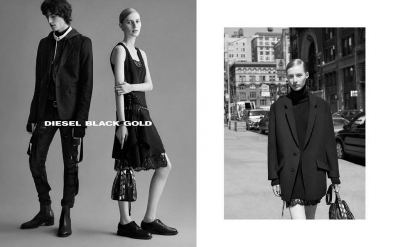 Models Reuben Ramacher and Julia Nobis for Diesel Black Gold Fall/Winter 2015 Campaign