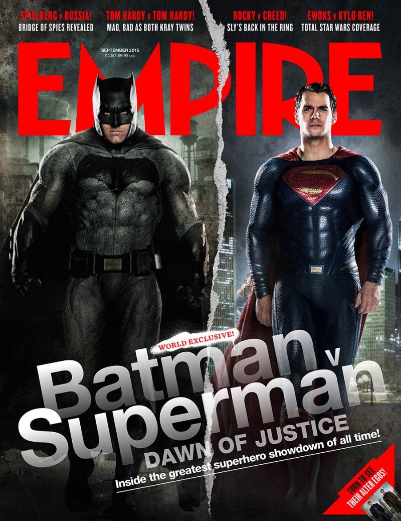 Batman (Ben Affleck) and Superman (Henry Cavill) cover the September 2015 issue of Empire