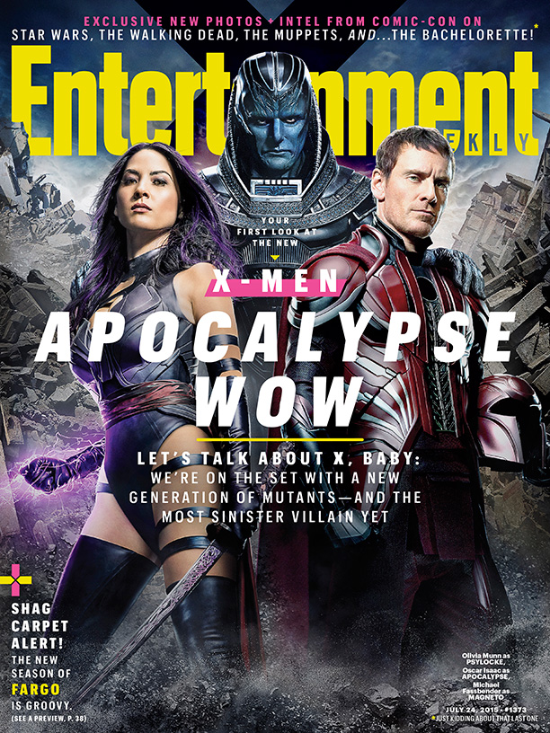 Psylocke (Olivia Munn), Apocalypse (Oscar Isaac) and Magneto (Michael Fassbender) cover Entertainment Weekly