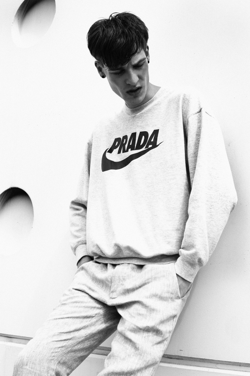 Hubert wears sweatshirt Le Factory and pants Zegna.