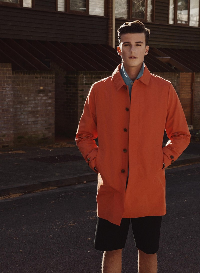 Lachie wears coat GANT, polo Paul Smith and shorts Alexander Wang.