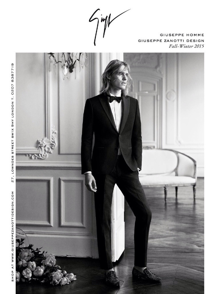 Model Ton Heukels for Giuseppe Zanotti Fall/Winter 2015 Campaign