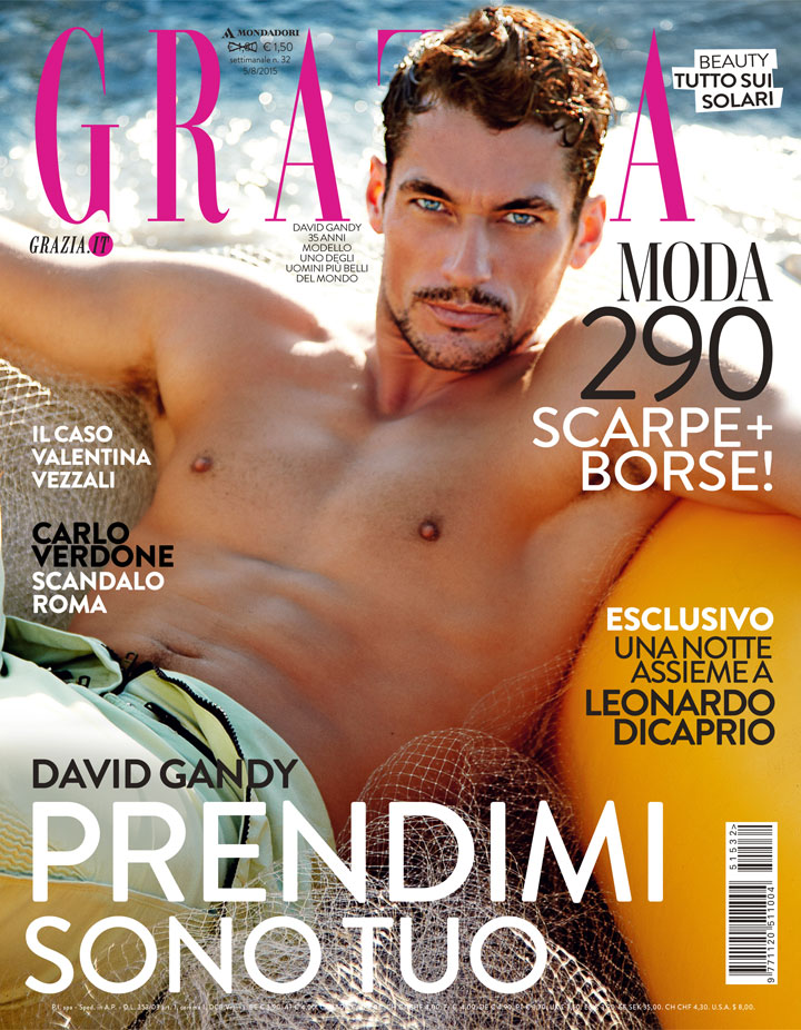 David Gandy covers an August issue of Grazia Italy