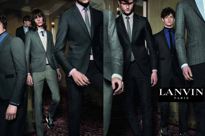Models Justin Gossman, Erik and Niek Put for Lanvin Fall/Winter 2015 Menswear Campaign