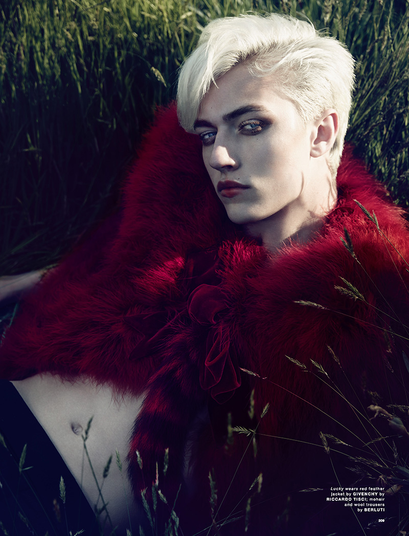 Lucky Blue Smith Rocks a Red Lip for Love Shoot