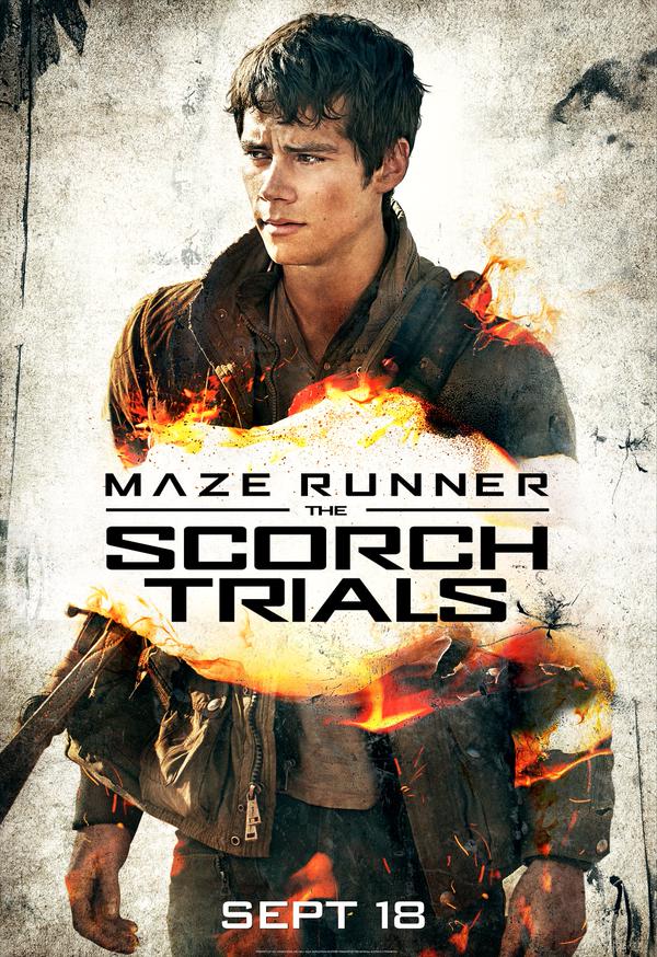 Maze Runner: The Scorch Trials movie poster featuring Dylan O'Brien as Thomas