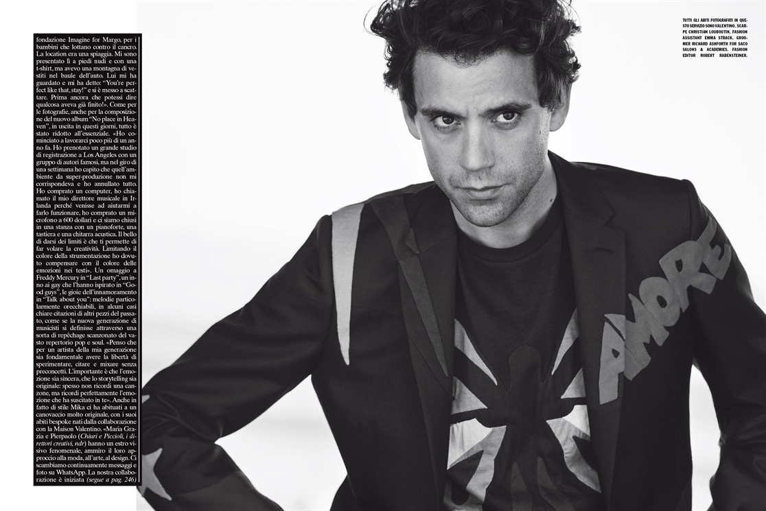 Mika Dons Valentino for L'Uomo Vogue Photo Shoot