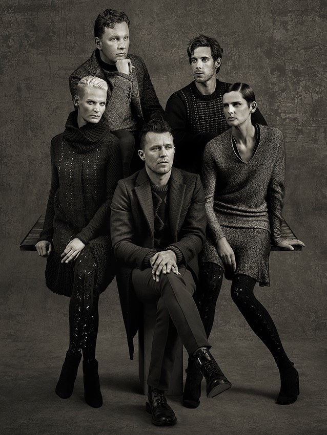 Anna Freemantle, David Shrigley, Stella Tennant, Luke Treadaway and Robert Montgomery for Pringle of Scotland Fall/Winter 2015 Campaign