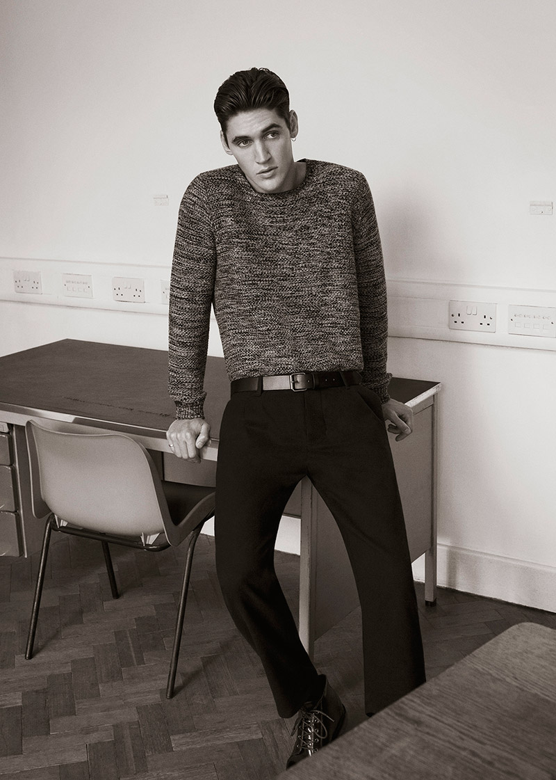 Isaac Carew Models Modern Essentials for Pull & Bear Fall/Winter 2015 Black Label Collection