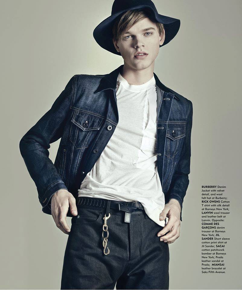 Reid Rohling Models Denim + Blue Fashions for Chicago Tribune Shoot