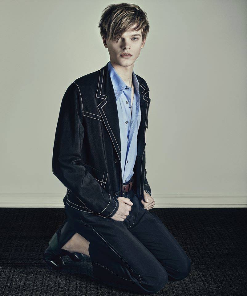 Reid Rohling Models Denim + Blue Fashions for Chicago Tribune Shoot