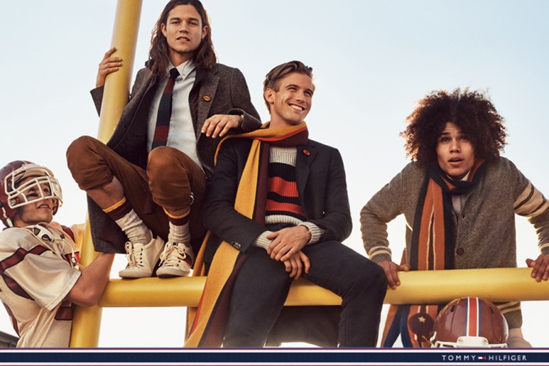 Models Miles McMillan, RJ King and Bruno Fabre for Tommy Hilfiger Fall/Winter 2015 Menswear Campaign
