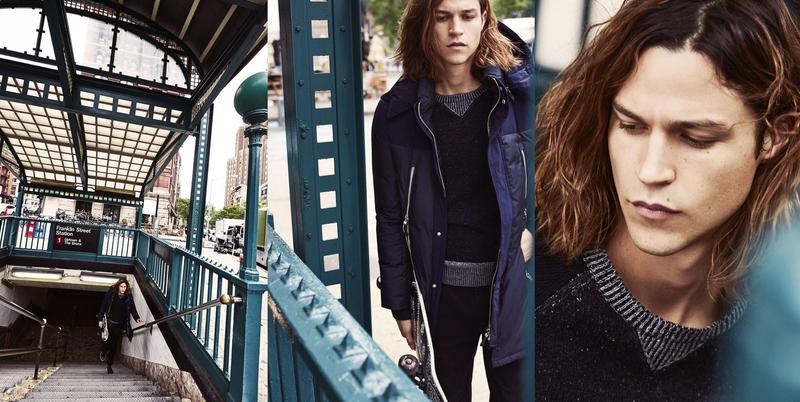 Model Miles McMillan for Armani Exchange Fall/Winter 2015 Campaign