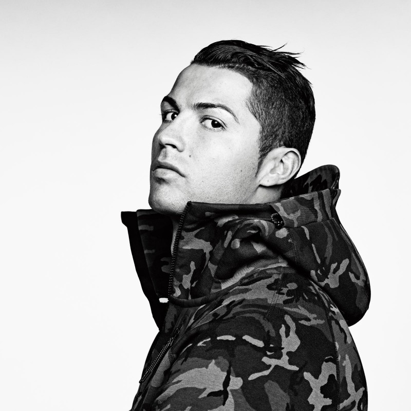 Soccer player Cristiano Ronaldo wears Nike Tech Fleece Collection.