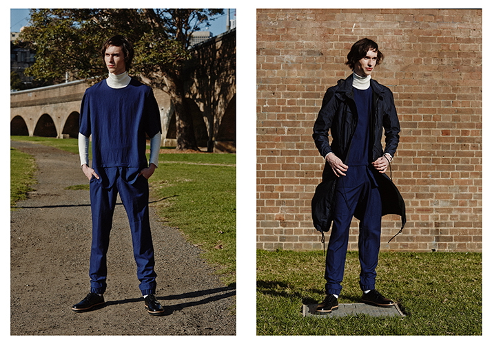 Jordan wears turtleneck Topman, socks American Apparel, shoes River Island, top and pants Kiaya Daniels.