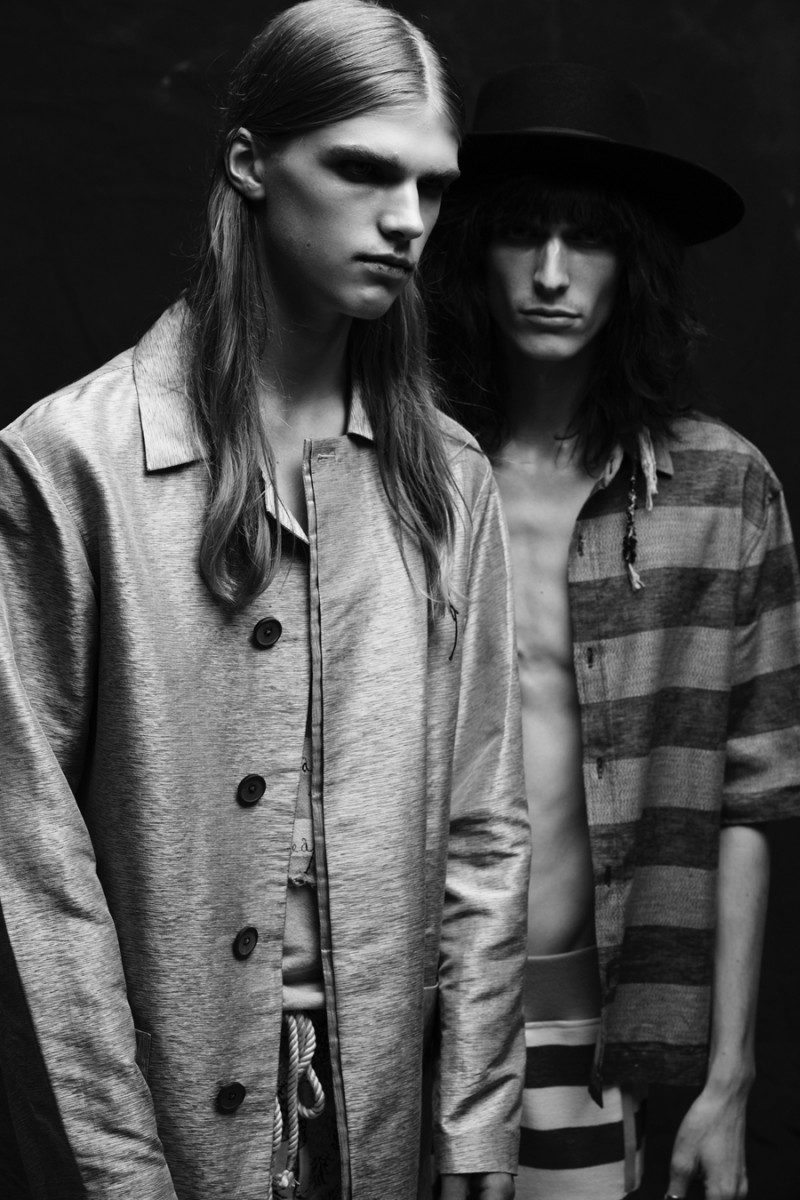 Hugo Goldhoorn and Justin Gossman wear Thaddeus O'Neil Spring/Summer 2016