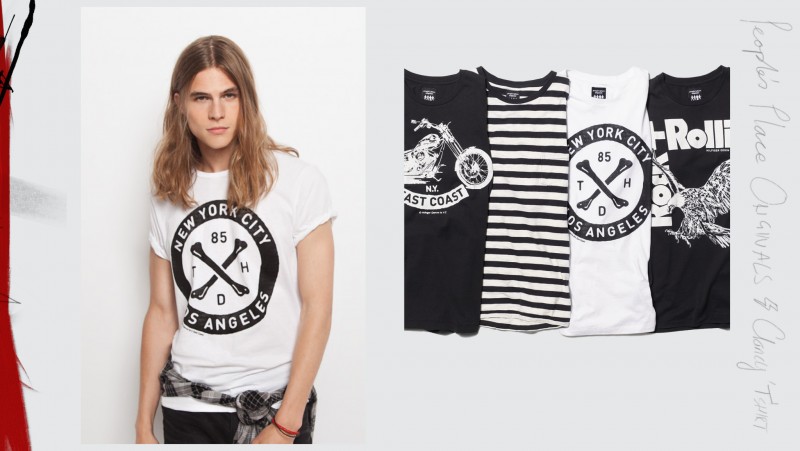 Malcolm Lindberg goes casual in a graphic t-shirt from Hilfiger Denim's latest men's range.