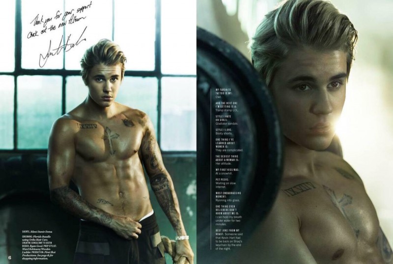 Justin Bieber Shirtless Cosmopolitan Photo Shoot 2015