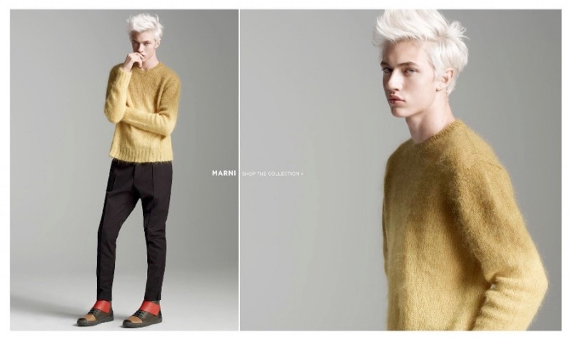 Lucky Blue Smith models a Marni number