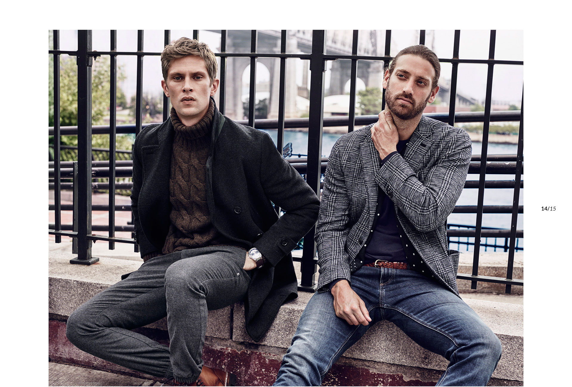 Mathias Lauridsen + Matthew Avedon Front Massimo Dutti's Fall/Winter 2015 NYC Limited Collection Campaign