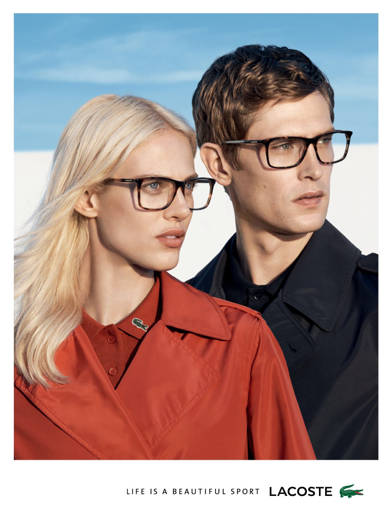 Mathias Laurdisen stars in Lacoste's 2015 Fall/Winter eyewear campaign.