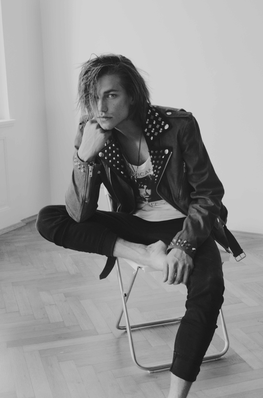 Matous Tichy is Casual Rock Vision in Denim & Leather