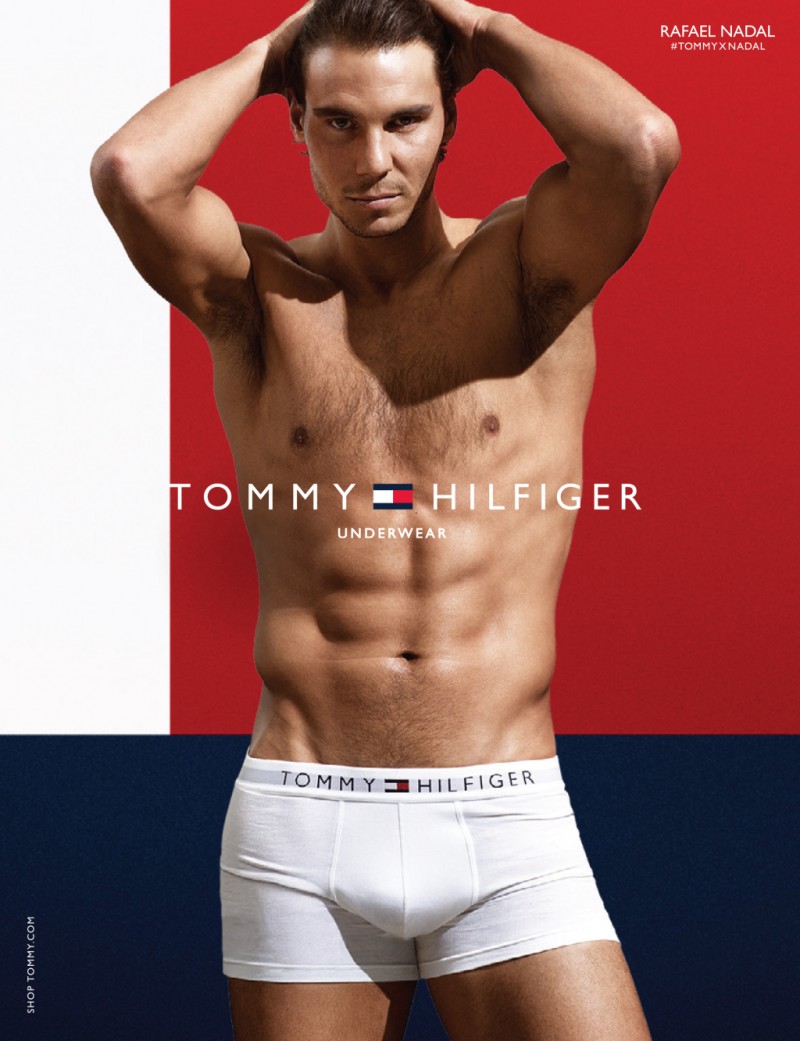Rafael Nadal goes shirtless for Tommy Hilfiger's new underwear ad campaign.