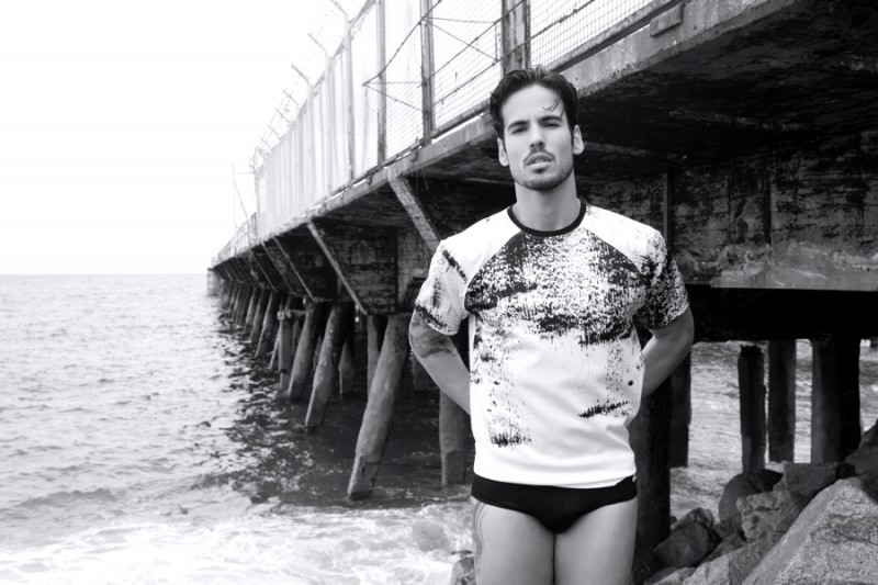 Rodrigo wears graphic t-shirt CarlotaOms and swimsuit Antonio Sangoo.