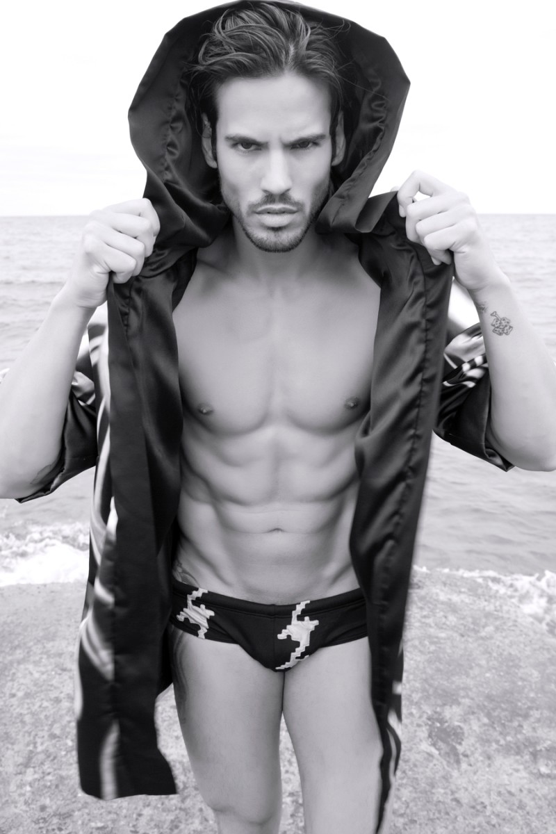 Rodrigo wears dressing gown Ruben Galarreta and swimsuit Antonio Sangoo.