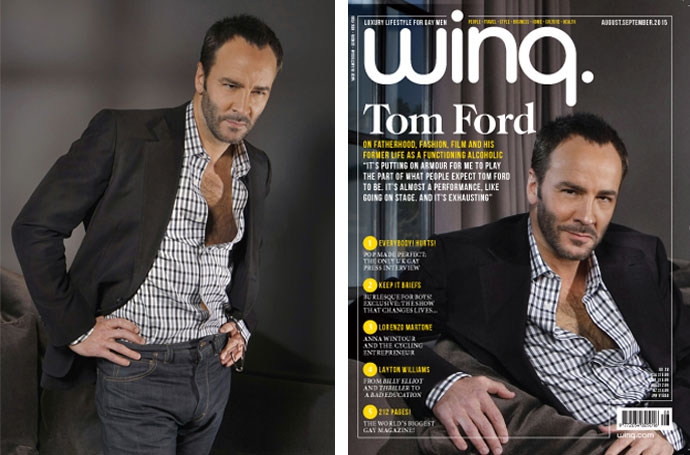 Tom Ford covers Winq's August/September 2015 issue.