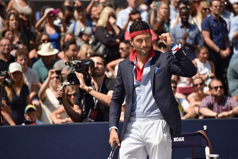 Noah Mills hits the court for a game of tennis.