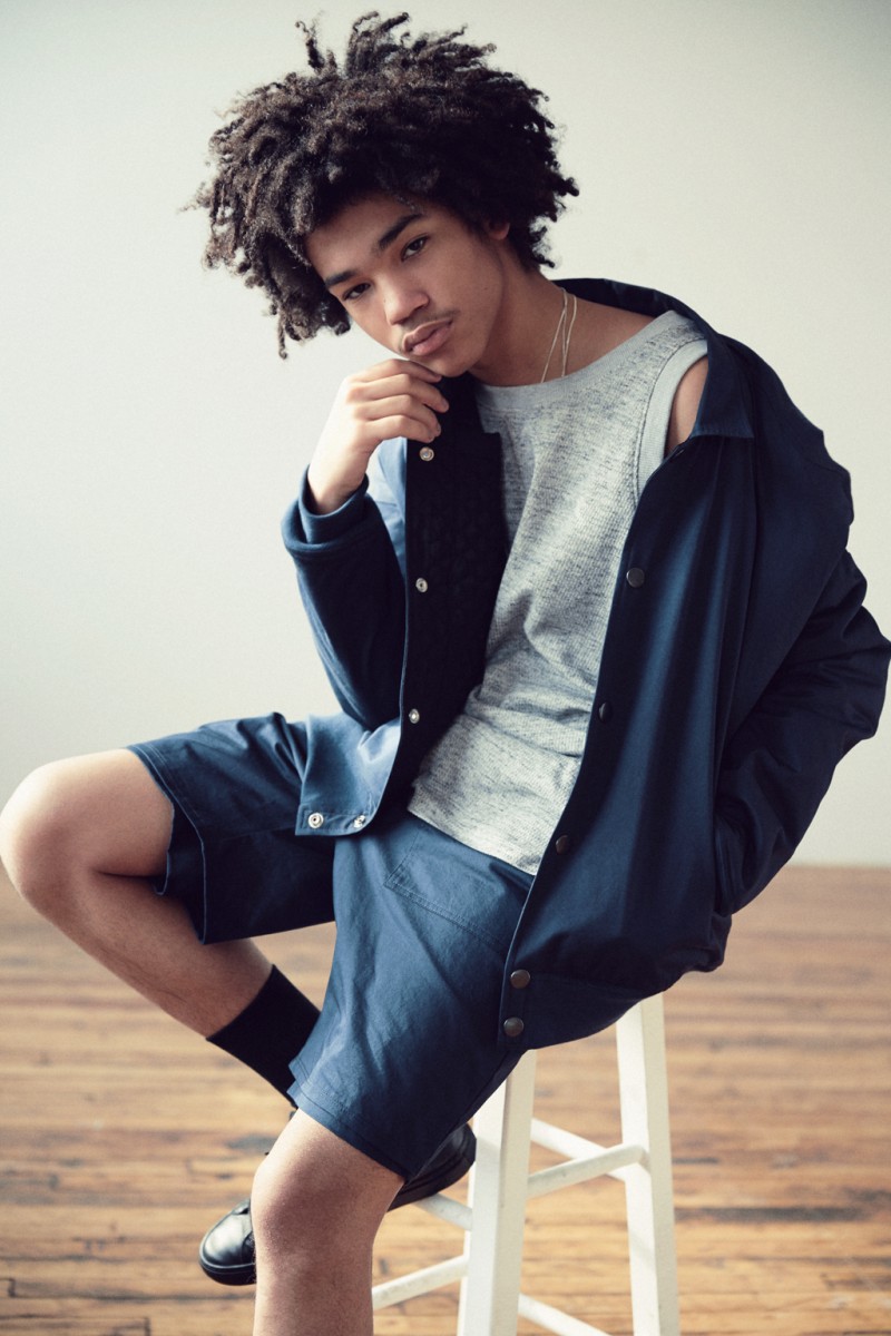 Luka Sabbat goes casual in a coordinated ensemble from Wil Fry's fall-winter 2015 collection.