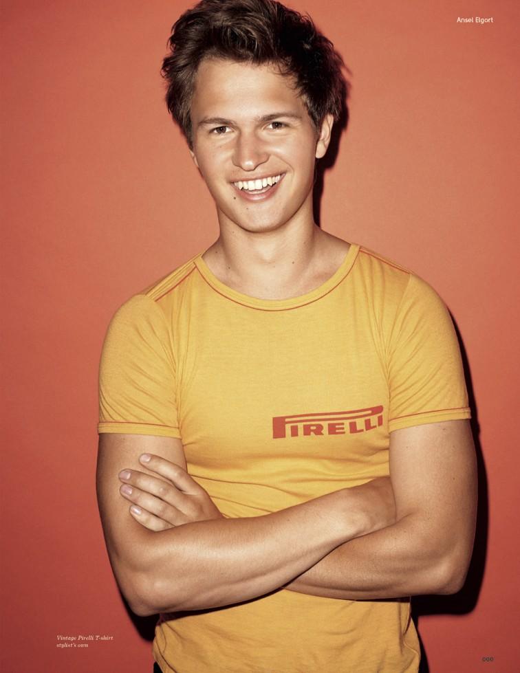 Ansel Elgort is all smiles as he dons a vintage t-shirt.