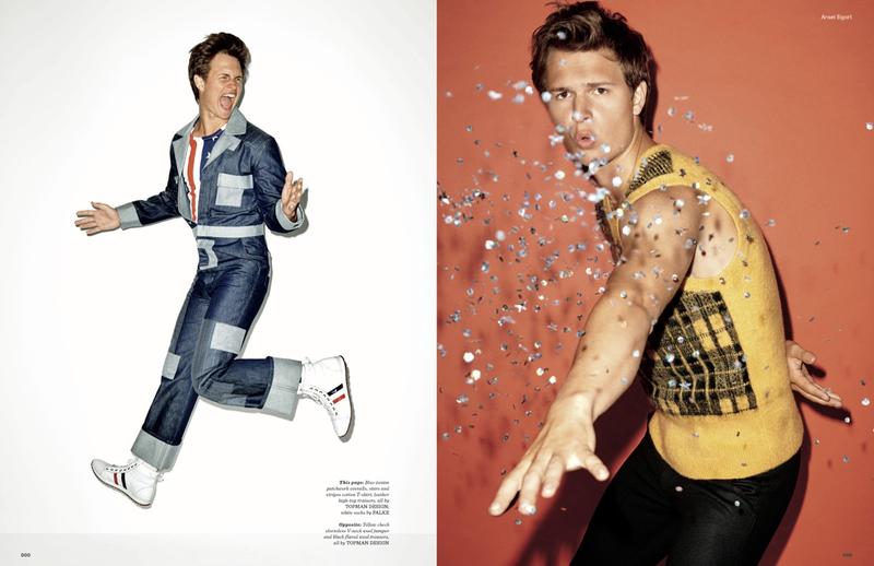 Ansel Elgort goes retro in Topman Design.