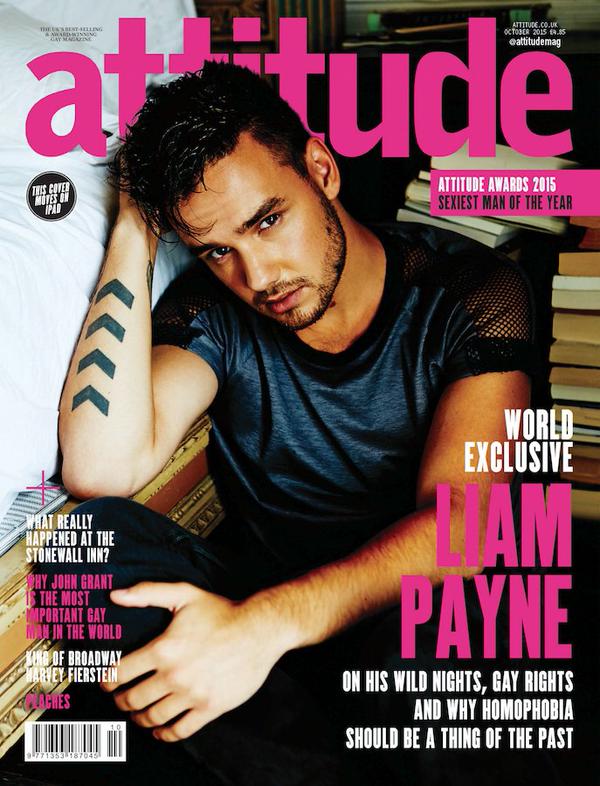 Liam Payne covers Attitude magazine in a La Perla mesh sleeve top with Maison Martin Margiela jeans.