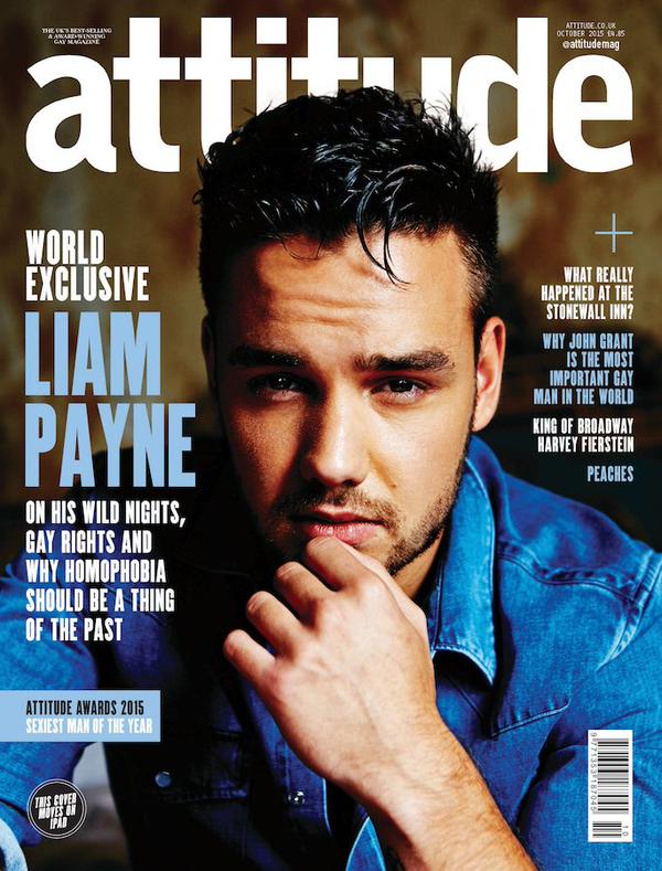 Liam Payne covers Attitude magazine in a denim shirt from Acne Studios.
