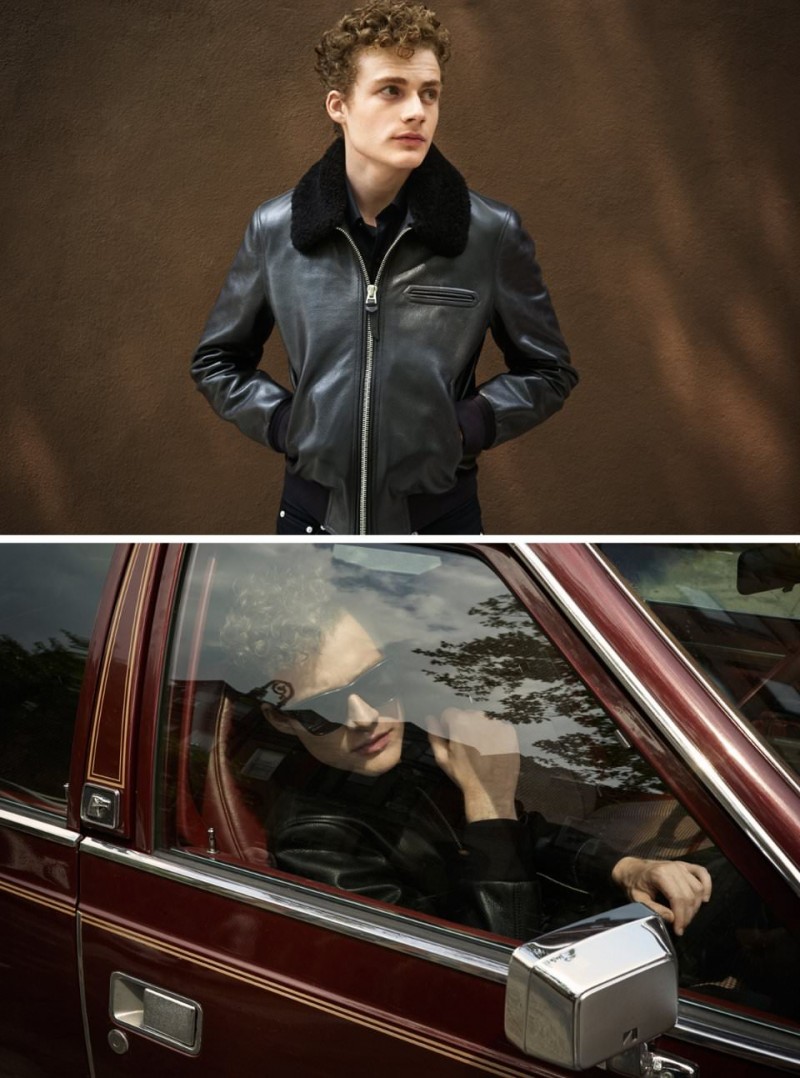 Ben Rosenfield wears a Tom Ford shearling leather jacket.