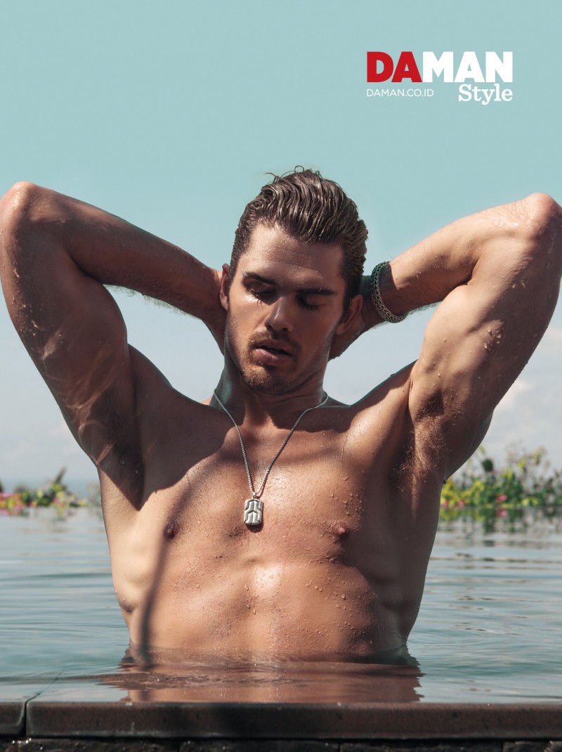 Brian Shimansky Shirtless Photoshoot Da Man Style Pool Bali