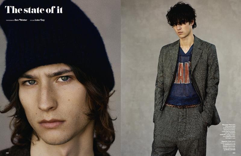 Models Louie Johnson and Vlad Blagorodnov star in a fashion editorial for British GQ Style.