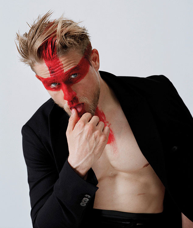 Charlie Hunnam is ready for his close-up as he rocks a face of paint.