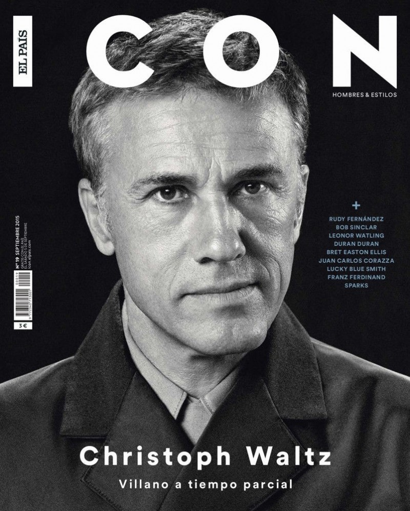 Christoph Waltz covers the September 2015 issue of ICON magazine.