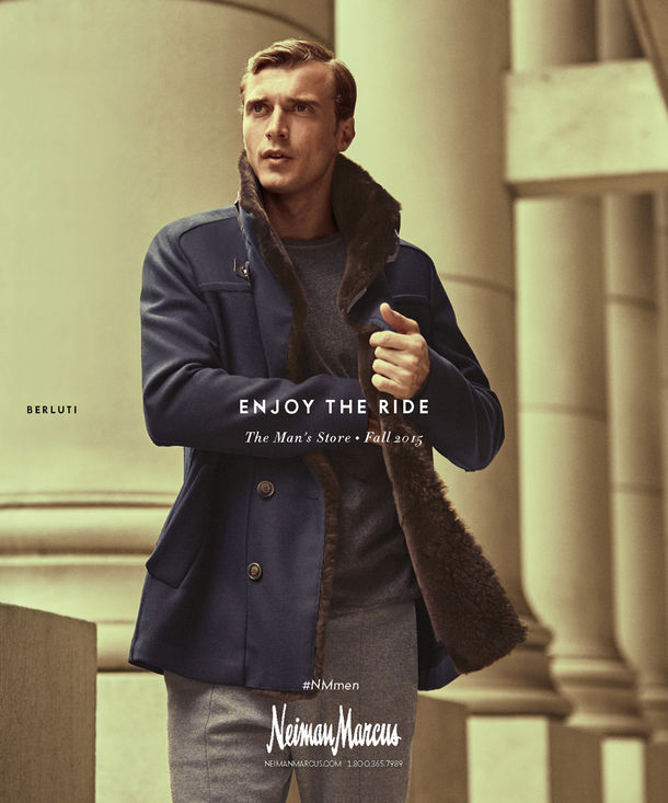 Clément Chabernaud wears Berluti for Neiman Marcus' fall-winter 2015 menswear advertising campaign.