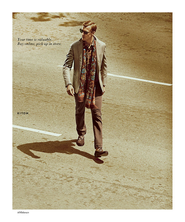 Clément Chabernaud wears Kiton for Neiman Marcus' fall-winter 2015 menswear advertising campaign.