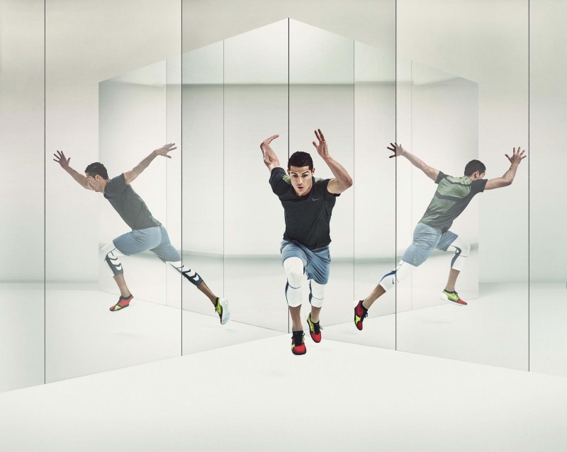 Cristiano Ronaldo works out in Nike's Free Trainer 3.0  V4 shoes.