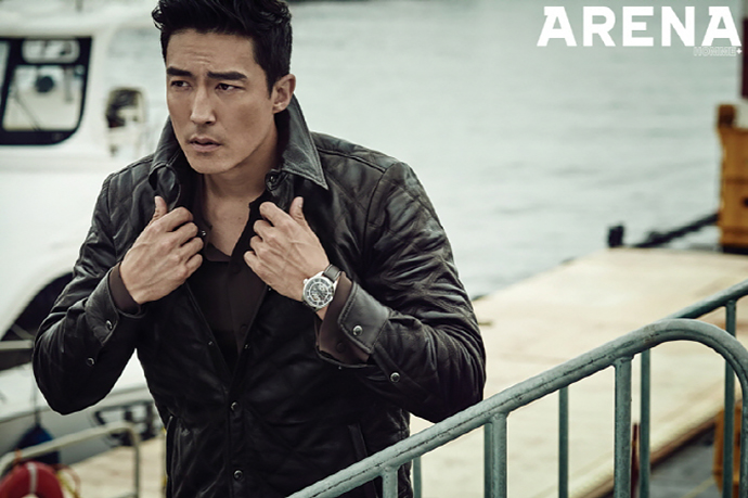 Daniel Henney rocks a quilted leather jacket.