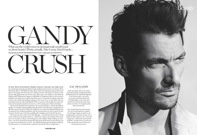 David Gandy Poses for Marie Claire UK Shoot
